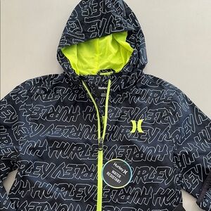 Hurley Black Jacket with Neon Green Accents